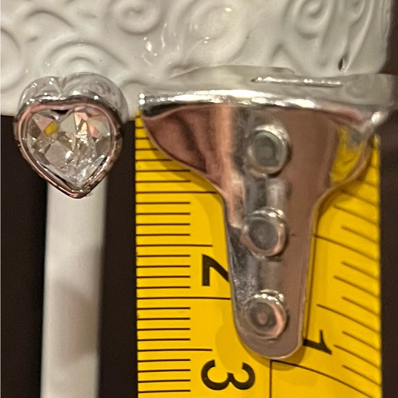 Heart fashion stud gumdrop silver color earrings - Picture 4 of 4